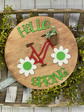 Load image into Gallery viewer, Hello Spring Bike Sign
