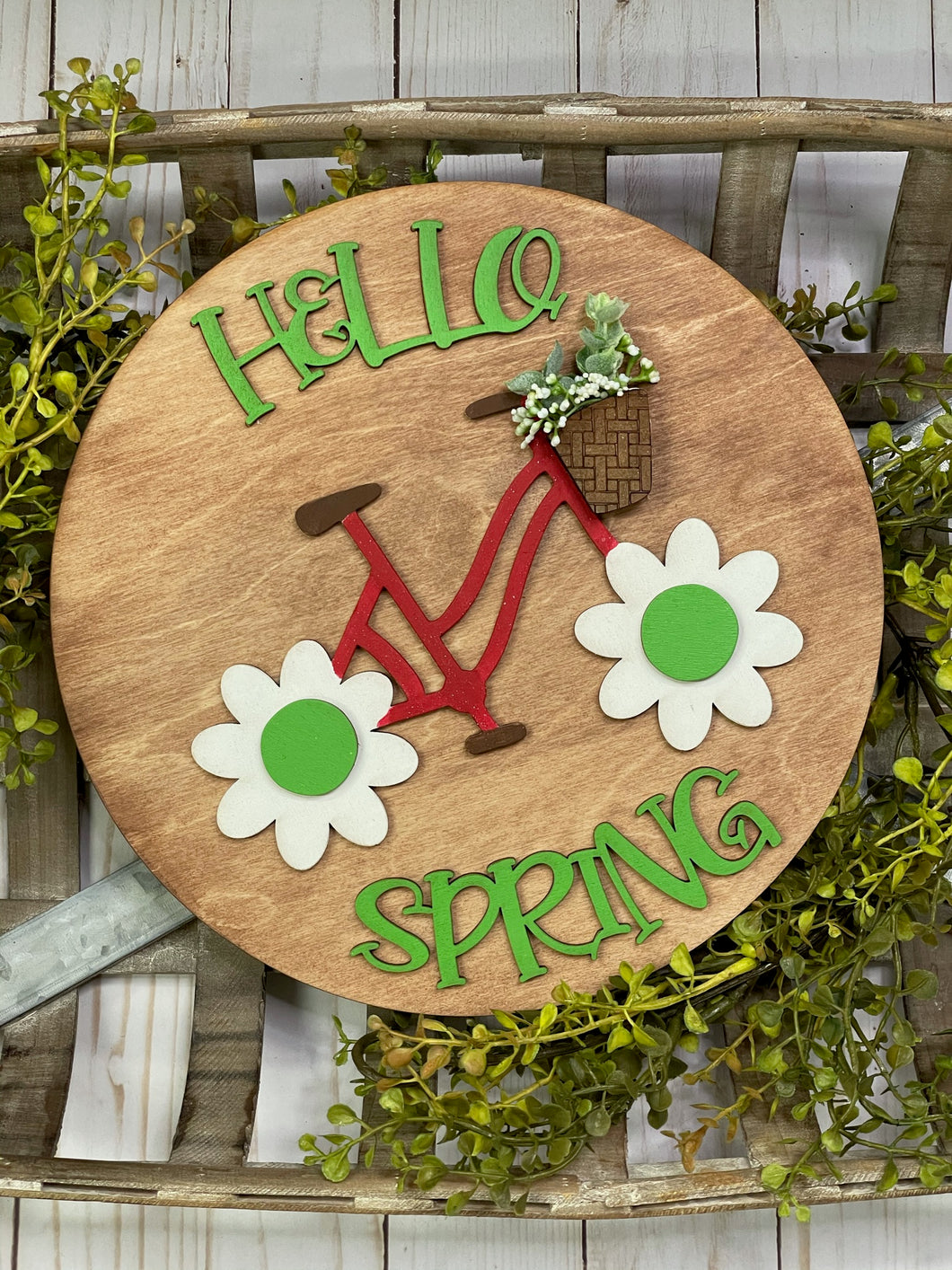 Hello Spring Bike Sign
